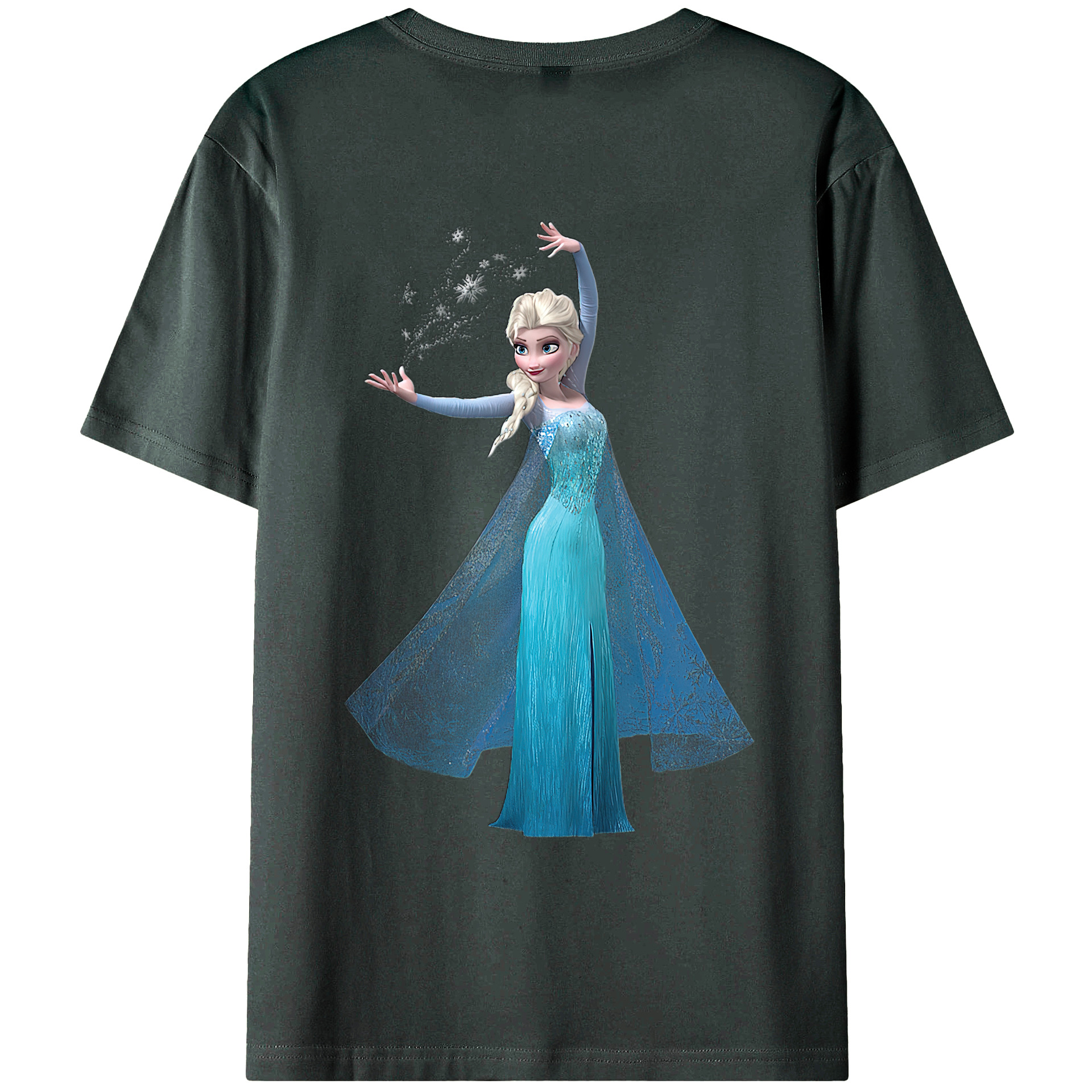 （画像用） アナと雪の女王 アンナ エルサ Frozen Anna Elsa 綿100％ メンズ半袖Tシャツ（バックプリント） 通気性
